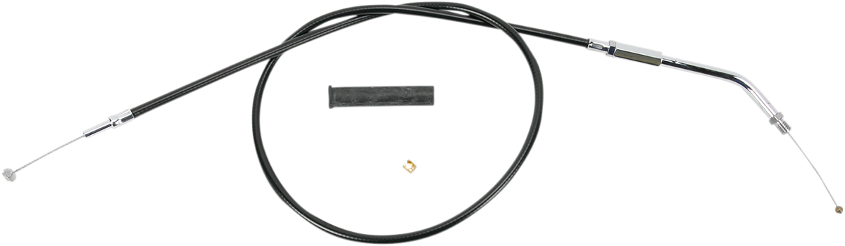 DRAG SPECIALTIES Black Vinyl Throttle Cable 31-3/4" with Chrome Fittings and Nylon Liner (Part No. 4330800B)