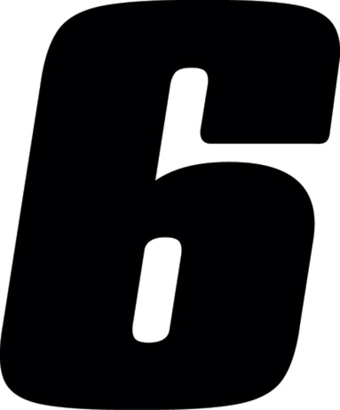 Hardline Dirt Digits 3pk 4 in. - High Gloss Number 6 - Black