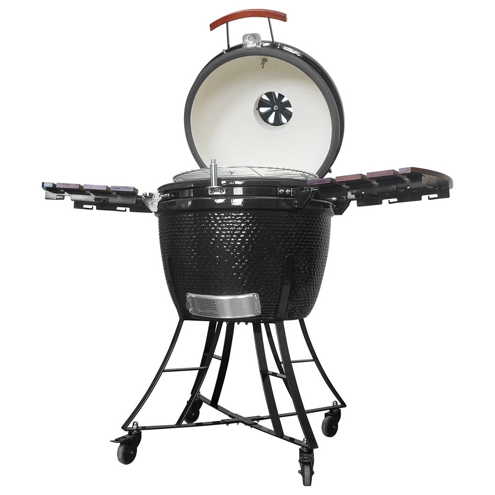 Kalamera 24” Ultimate Outdoor Ceramic Grill Kamado with Cart and Side-wings