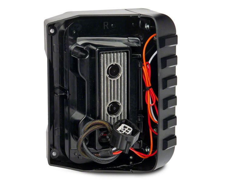 Raxiom 07-18 Jeep Wrangler JK Axial Series Trident LED Tail Lights- Black Housing (Clear Lens)