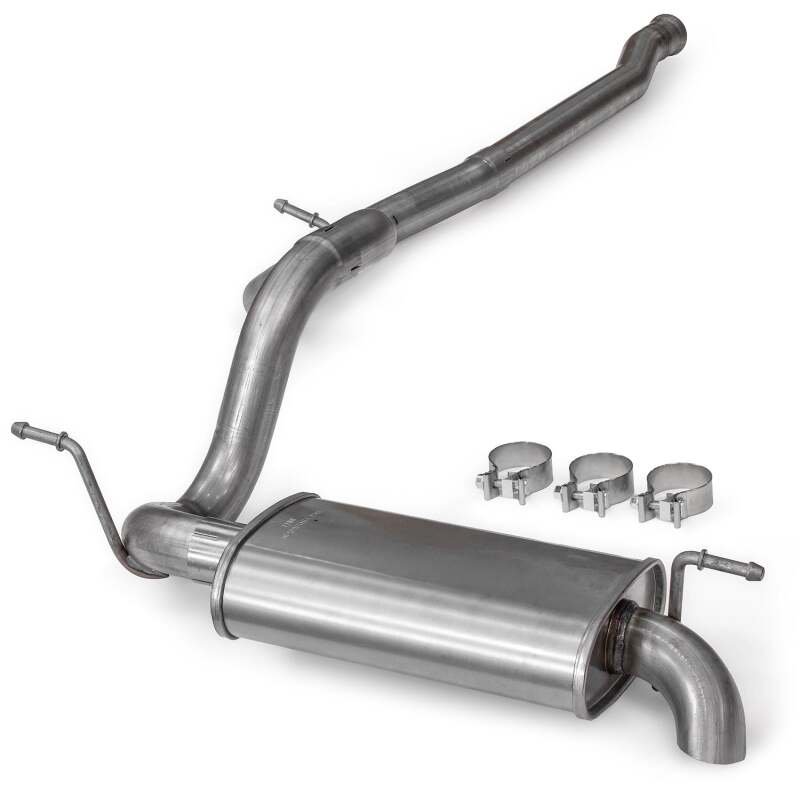 Banks Power 18-22 Jeep Wrangler 3.6L 4 Door Monster Sport Exhaust System showcasing a stainless steel exhaust system with unique bending design for improved airflow and performance.