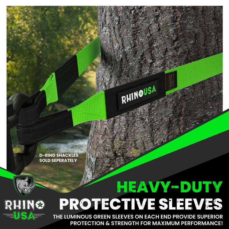 Rhino USA Recovery Tree Saver Strap 3Inx8Ft (Green)