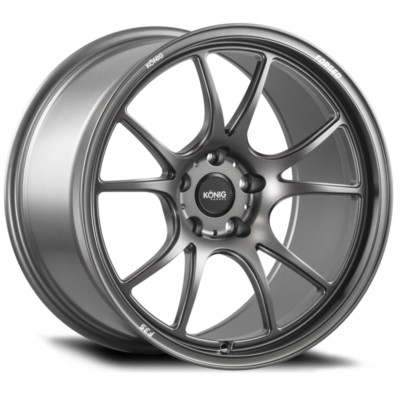 Konig Forged F3S 17X10 5X114.3 ET43 Satin Charcoal Knurled Bead