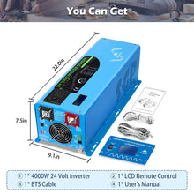 Load image into Gallery viewer, 4000W DC 24V Split Phase Pure Sine Wave Inverter With Charger