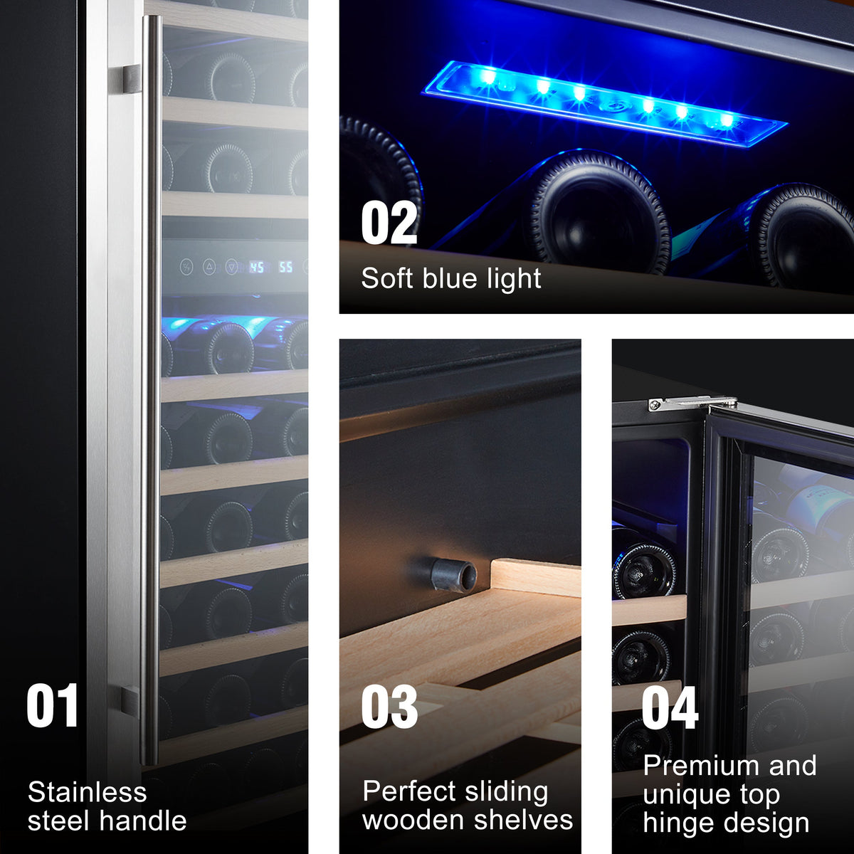 Kalamera 73 Bottle Compressor Dual Zone Wine Cooler