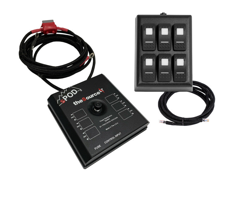 Spod SourceLT on RAM Mount w/ Red LED Switch Panel (36 In Battery Cables)