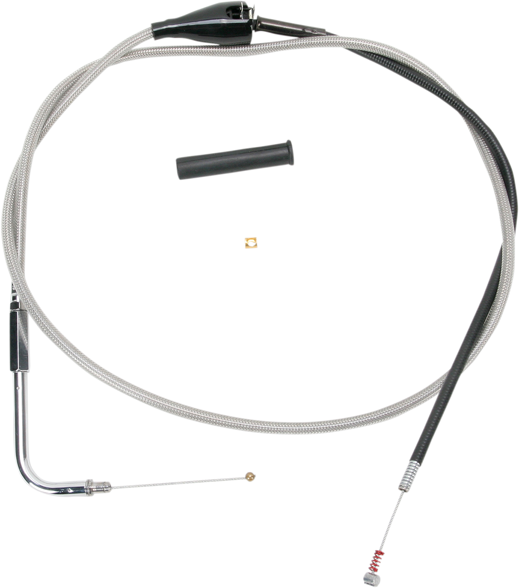 DRAG SPECIALTIES Stainless Braided Idle Cable 52" - Part Number 5342852B