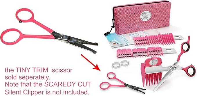 Tiny Trim 4.5" Ball-Tipped Scissor for Dog, Cat and all Pet Grooming - Ear, Nose, Face & Paw - Scaredy Cut's small Safety Scissor