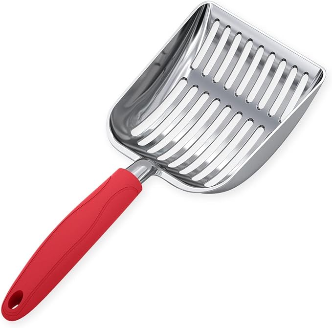 WePet Cat Litter Scoop, Aluminum Alloy Sifter, Kitty Metal Scooper, Deep Shovel, Long Handle, Poop Sifting, Kitten Pooper Lifter, Durable, Heavy Duty, for Litter Box