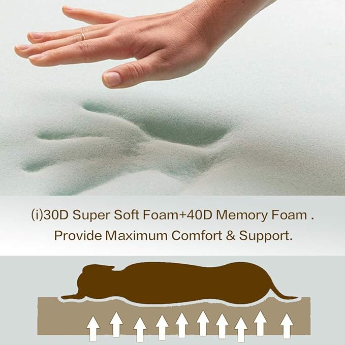 Laifug Orthopedic Memory Foam Extra Large Dog Bed Pillow(50"x36"x10", Chocolate) Durable Water Proof Liner & Removable Washable Cover & Smart Design