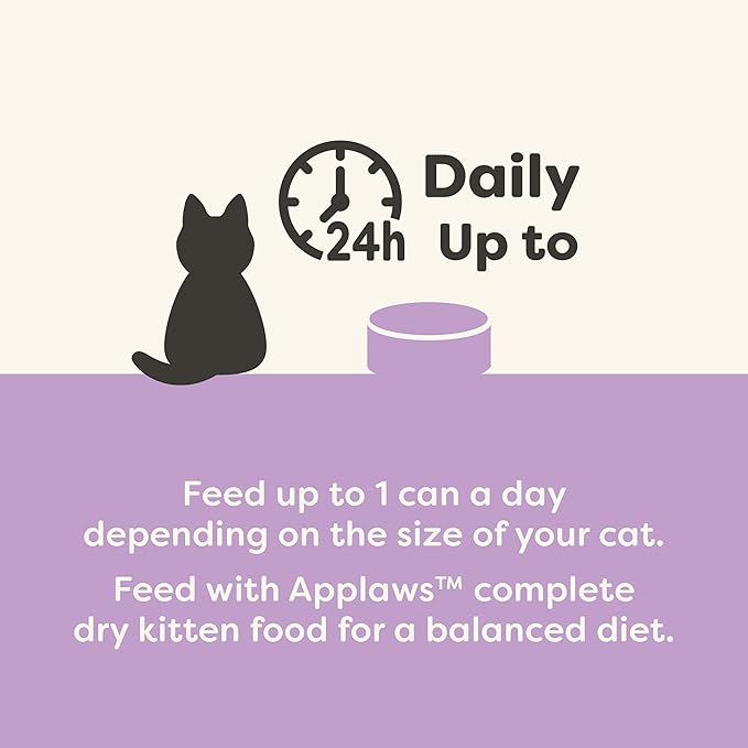 Applaws Natural Wet Kitten Food in Broth, Limited Ingredient Canned Wet Kitten Food, No Additives, Made with Natural Ingredients, Chicken Breast in Broth (6 x 2.47oz Cans)