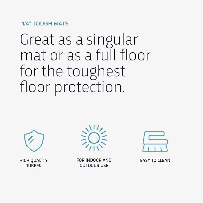 Flooring Inc's 1/4" Thick Tough Rubber Flooring Roll | Flexible Recycled Rubber Floor Mats for Home Gym | Heavy Duty Rubber Mat for Home Gyms, Sheds, Horse Stall Mat or Trailer