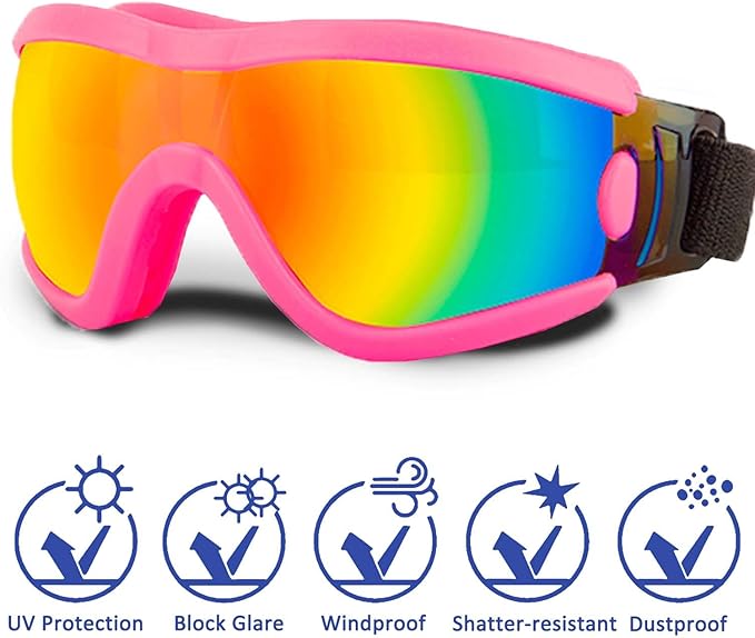 Medium Dog Sunglasses with Adjustable Strap UV Protection, Winproof Puppy Sunglasses, Suitable for Dogs Eyes Protection，Soft Dog Goggles