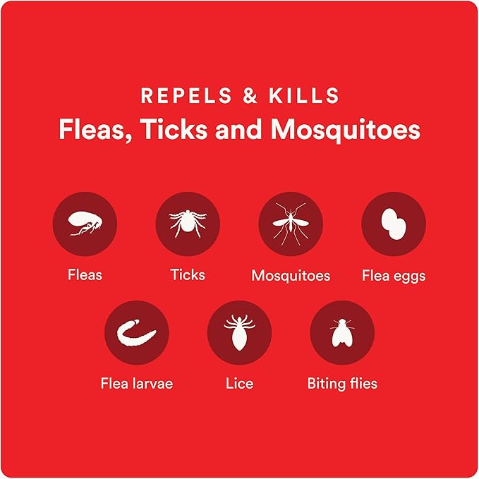Ultra Flea and Tick Prevention for Dogs - Dog and Puppy Treatment and Control - Mosquito Repellent - Large, Fast Acting Waterproof Topical Drops, 6 Month Supply