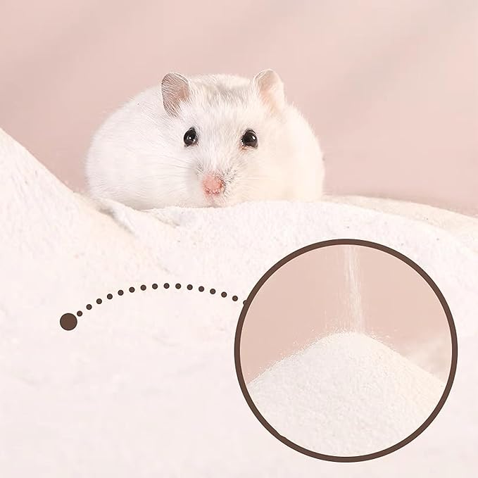 DR.DUDU Hamster Bath Sand, 12lb Dust Free Desert Sand or Potty Litter Sand for Hamster Chinchillas Gerbil Syrian Mice Small Animals (White)
