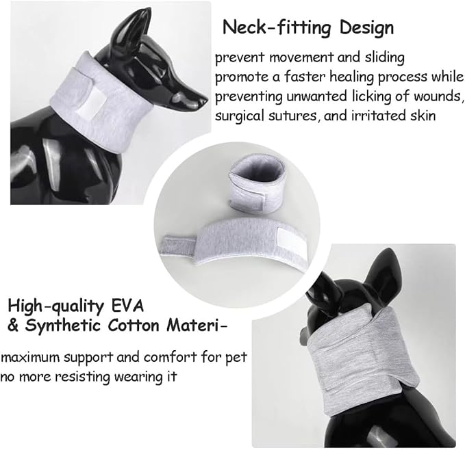 MANON ROSA Dog Neck Brace Elizabethan Collar for Pet After Surgery Recovery Adjustable Breathable Neck Cervical Cone for Small Medium Dogs Puppies Kittens with Spinal IVDD Issues (M 5.9-12.6",Pink)
