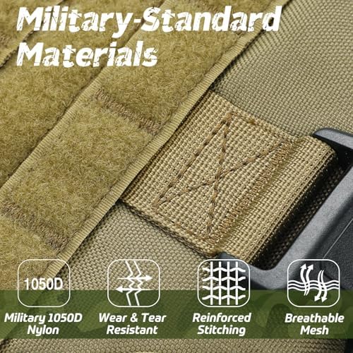rabbitgoo Tactical Dog Harness for Medium, Heavy Duty Military No Pull Vest