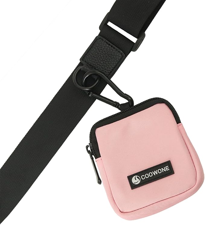 Dog Treat Pouch 2 PCS, Waterproof Small Dog Treat Bag for Leash, Hands Free Dog Walking Bag with Carabiner, Dog Poop Bag Holder for Pet Puppy Travel or Outdoor Use, Zipper Closure to Avoid Spilling
