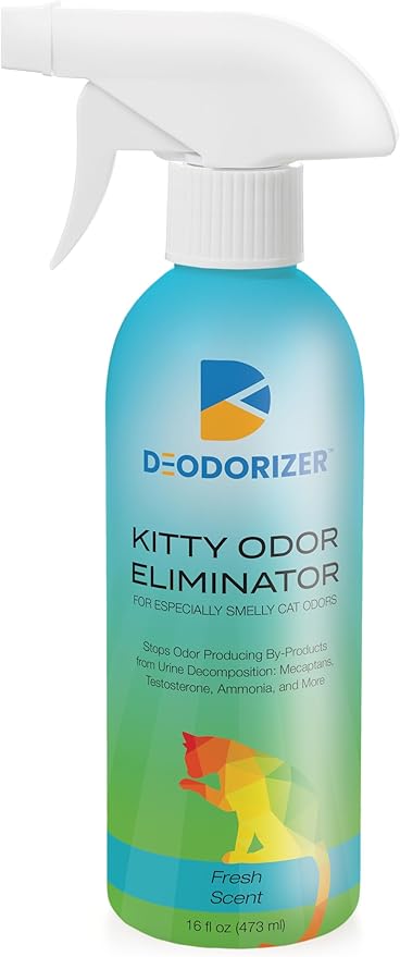 Kitty Odor Eliminator - Eliminates Strong Cat Odors, Litter Box Deodorizer, Stop Odors from Cat Urine, Feces, Territorial Spray - 16oz Spray
