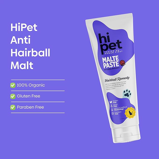 Anti-Hairball Malt, Cat Treats Lickable, Hairball Treatment for Cats, Supports Digestive System, 2.65 Oz (Pack of 6)