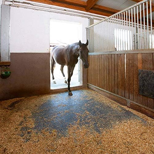 American Floor Mats - Heavy Duty Horse Stall Tiles - Slip Resistant, Black, 12" x 16" Set (48 Tiles Total, 0.75" Thick)
