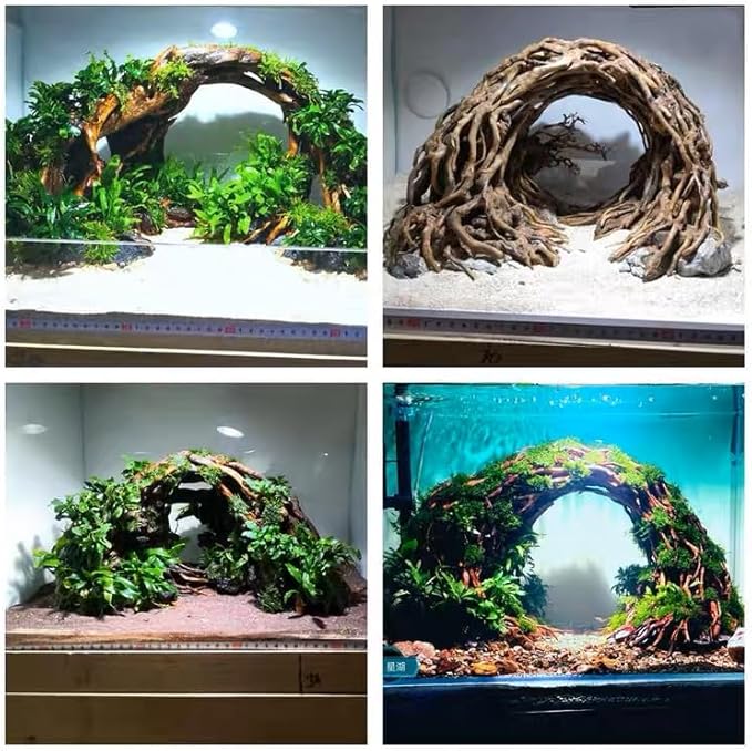 Aquarium Driftwood Centerpiece Aquarium Landscape, Handcrafted!!! Fish Tank hardscape Landscape (Small Silent Cave)