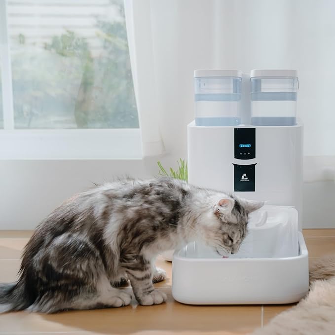 DailyFresh Cat Water Fountain 10L/338 oz Self Refilling, Pet Drinking Fountains for Dogs Indoor, Smart APP 5G WiFi Automatic Water Dispenser Oxygen-Rich, Wastewater Separation, BPA-Free