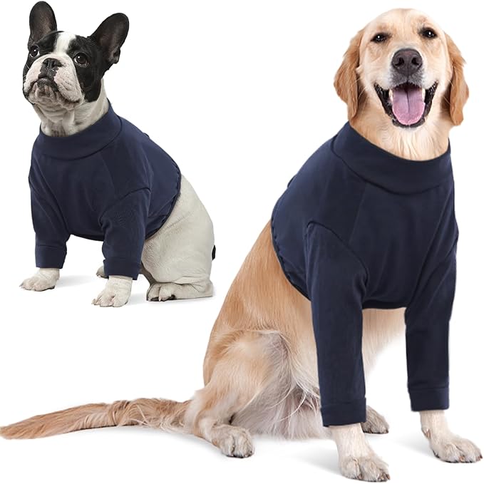 IDOMIK Dog Recovery Suit, Dog Surgery Recovery Suit Front Legs, Comfy Joint Leg Sleeves After Surgery, Elbow Braces Protector for Leg Injuries & Joint Pain, Cone Collar Alternatives,Navy,M