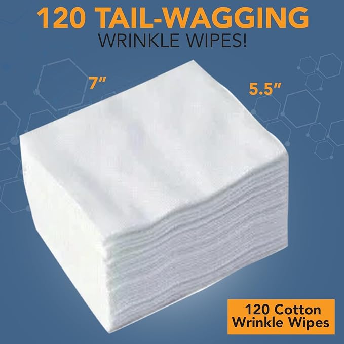 NOVEHA Wrinkle XL Wipes for Dogs | Wipes for Bulldog, French Bulldog, Pug, English Bulldog – Wipes for Multiple Areas Removes Dirt, Wrinkles, Folds, Tear Stain, Tail Pockets & Paws (240 Counts)