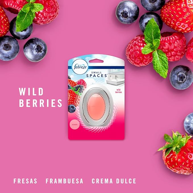 Febreze Small Spaces Air Freshener, Wild Berries, Odor Fighter for Strong Odors (1 Count)