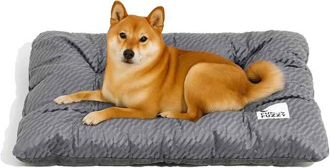 FUNNY FUZZY 35×23 Washable Dog Crate Bed,Orthopedic Cushion Mattress for Large Dogs-Fits 36 Inch Dog Crates, Reversible,Durable & Comfortable Pet Bed,L,Charcoal Grey