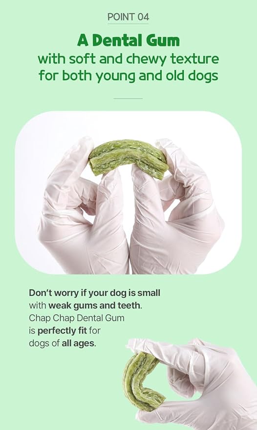 SSOMDALPET Chap Chap Dental Gum for Dogs, 30 Chews | Soft & Chewy, Dental Care Treat, Large Pack, Joint & Bone, Eye & Skin, Gut & Probiotics Options (30 Count, Joint & Bone (Green/Apple))