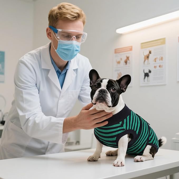 Kuoser Recovery Suit for Dogs Cats After Surgery, Professional Pet Recovery Shirt Dog Abdominal Wounds Bandages, Substitute E-Collar & Cone,Prevent Licking Dog Onesies Pet Surgery Recovery Suit