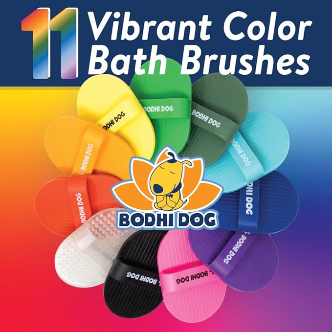 Bodhi Dog Shampoo Brush - Pet Grooming & Bath Supplies for Dogs and Cats - Bath Brush for Long & Short Hair - Premium Scrubber for Shower, Bathing & Massage (One Pack, Aqua)