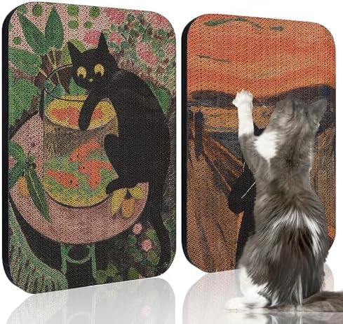 2 Pack Cat Wall Scratcher, Art Cat Scratching Board