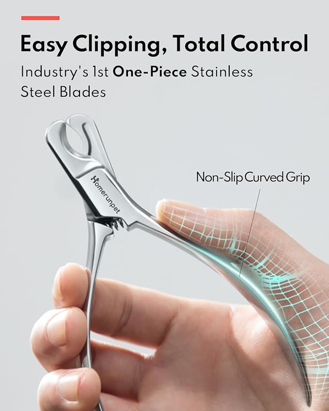 Homerunpet Cat Nail Clippers, Martensite Steel Professional Pet Nail Clippers with Razor Sharp Blade for Cats and Puppies, Non-Slip Handles, Safe, Durable Pet Claw Clipper for at Home Grooming