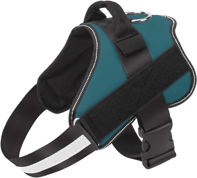 Bolux Dog Harness, No-Pull Reflective Dog Vest, Breathable Adjustable Pet Harness with Handle for Outdoor Walking - No More Pulling, Tugging or Choking (Turquoise, M)