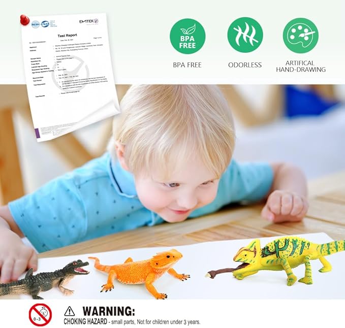 Volnau Animal Figurines Snake Toys 11PCS Reptile Figures Cold Blooded Amphibians Lizard Zoo Pack for Toddlers Kids Christmas Decoration Gift
