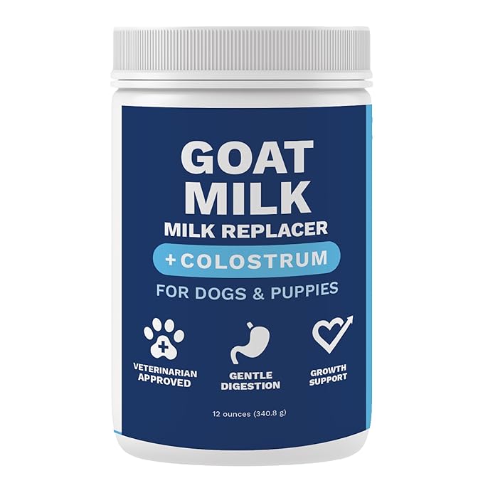Under the Weather Puppy Milk Replacement Formula + Colostrum for Dogs & Puppies | Goat Milk Replacer Powder | Goat-Based Formula with Colostrum for Immune & Digestive Support - 12 oz