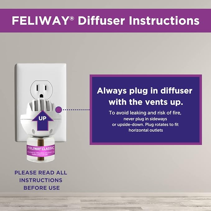 FELIWAY® Classic 3 x 30 Day Cat Calming Refills for Pheromone Diffuser, 3 x 48ml Value Pack - Helps Reduce Common Signs of Stress in Cats & Kittens, Enhanced Calming