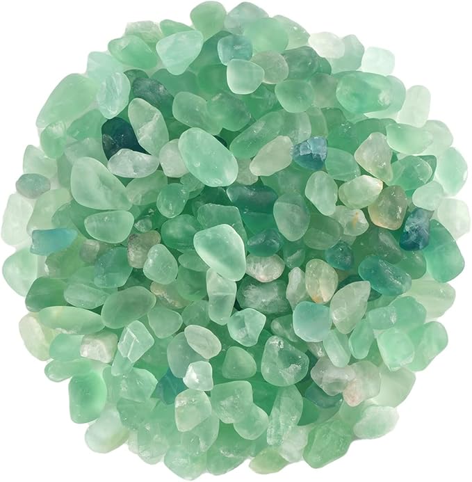 WAYBER 2 Lbs/920g Natural Green Quartz Crystal Stones Irregular Aquarium Pebbles Rock Sands for Turtle Tank/Succulent Plants/Vase Decoration (Fill 2 Cups)