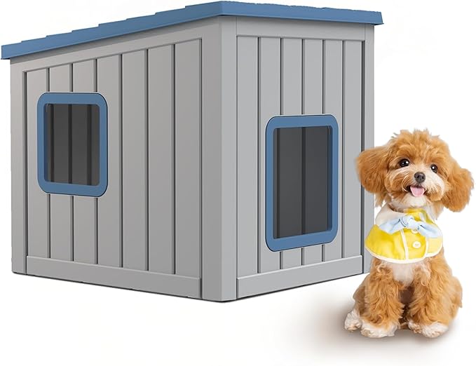 DRATO Dog House Indoor and Outdoor with Weatherproof Roof Removable Floors for Small to Middle Sized Dogs Easy to Assemble