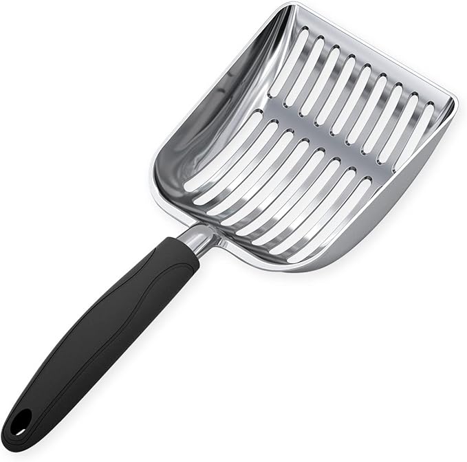 WePet Cat Litter Scoop, Aluminum Alloy Sifter, Kitty Metal Scooper, Deep Shovel, Long Handle, Poop Sifting, Kitten Pooper Lifter, Durable, Heavy Duty, for Litter Box