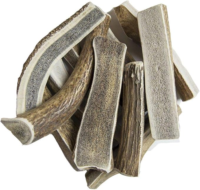 hotspot pets Premium Split Elk Antlers for Dogs - 7 Inch Large Dog Chews (2 Pack) Made in USA -Naturally Shed Antler Bone for Large Breed Aggressive Chewers -Promotes Natural Dental Hygiene
