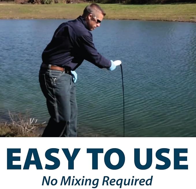 Airmax Pond Dye Plus, Nature's Blue Colorant & Natural Beneficial Bacteria, Large Pond & Lake Water Clarifier & Color Treatment, Shade Plants & Algae from Sunlight, Fish & Livestock Safe, 4 Gallons