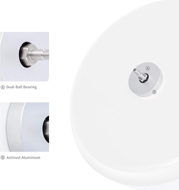 Niteangel Super-Silent Hamster Exercise Wheels: - Quiet Spinner Hamster Running Wheels with Adjustable Stand for Hamsters Gerbils Mice Or Other Small Animals (L, White)