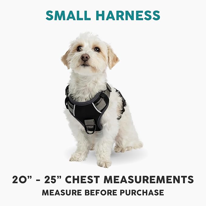 Embark Adventure Dog Harness, Reflective Trim No Pull Dog Harnesses for Small Sized Dogs - Military Grade Nylon, Front Clip with Gel Lined Handle. Soft & Padded Puppy Harnesses.