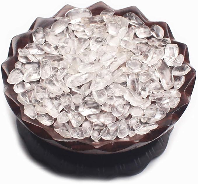 WAYBER 1 Lb/460g Natural White Clear Quartz Crystal Stones Irregular Aquarium Pebble Decorative Rocks Gravels Sands for Turtle Tank//Terrarium/Flowerpot/Vase Decoration (Fill 1 Cup)