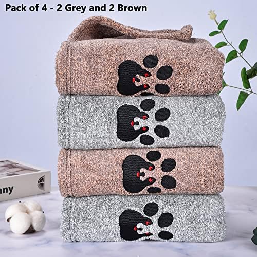 Dogvingpk Dog Towels for Drying Dogs 4 Pack