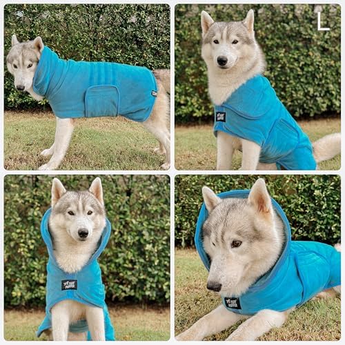 Tuff Pupper Fast Drying Dog Bath Robe | 800 GSM Plush Dog Towel